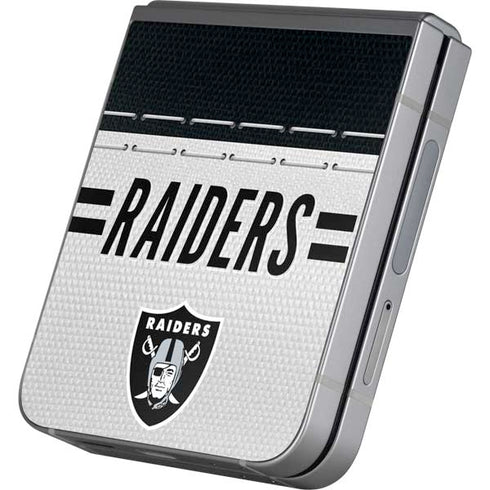 NFL Las Vegas Raiders White Striped Galaxy Z Flip6 Skin